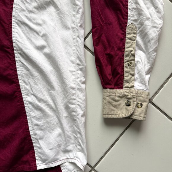 Wrangler brushpopper Western shirt in maroon/white colourblock (men’s M) - Picture 3 of 10